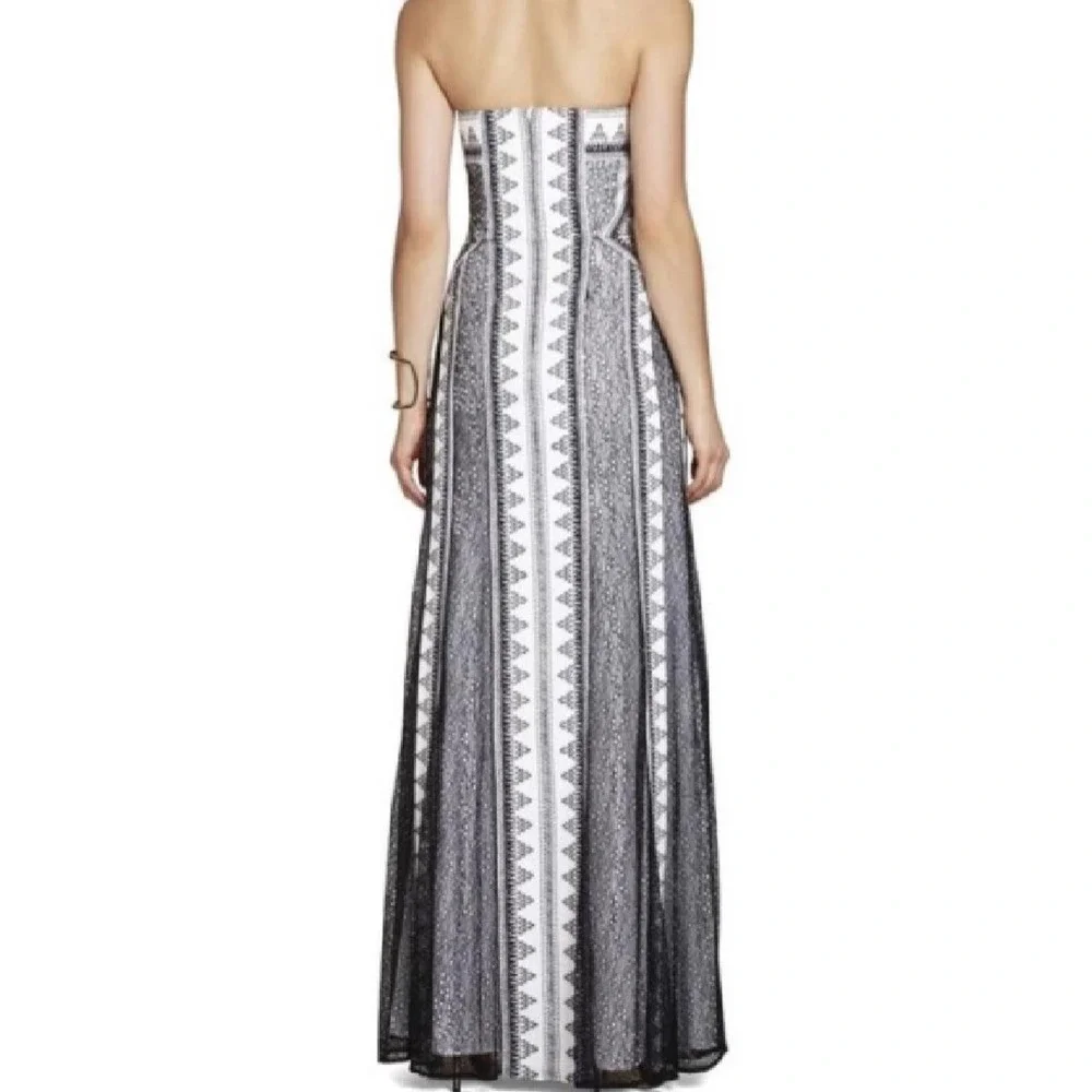 NWT BCBGMaxAzria Sz 10 KIA Black & White Maxi Dress - Picture 6 of 11